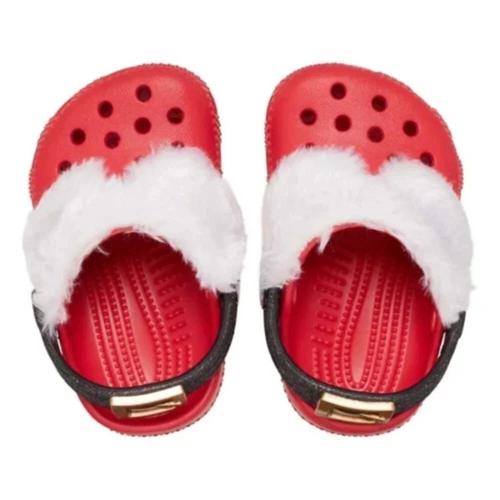 Crocs Littles Santa 210761-6WE Clogs Toddler 2-3 Red Slip On Casual Shoes UWU82
